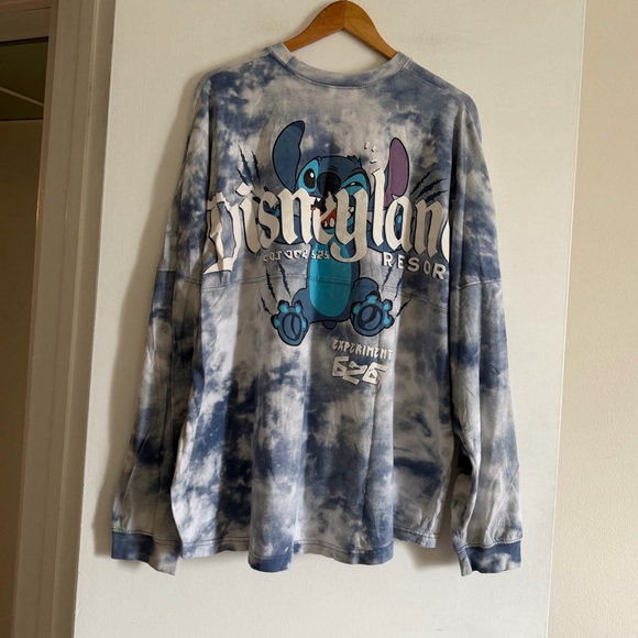 Disney Other - Disneyland Stitch Tie Dye Blue/White Long Sleeve Spirit Jersey size XXL